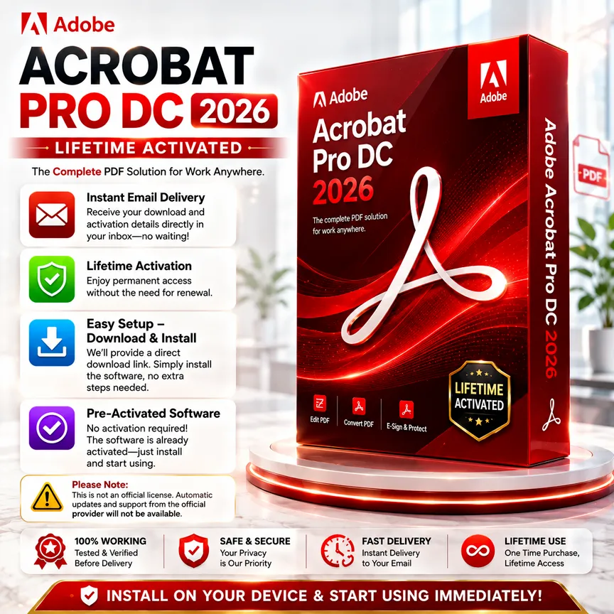 Adobe Acrobat Pro DC 2026 (Lifetime Activated)