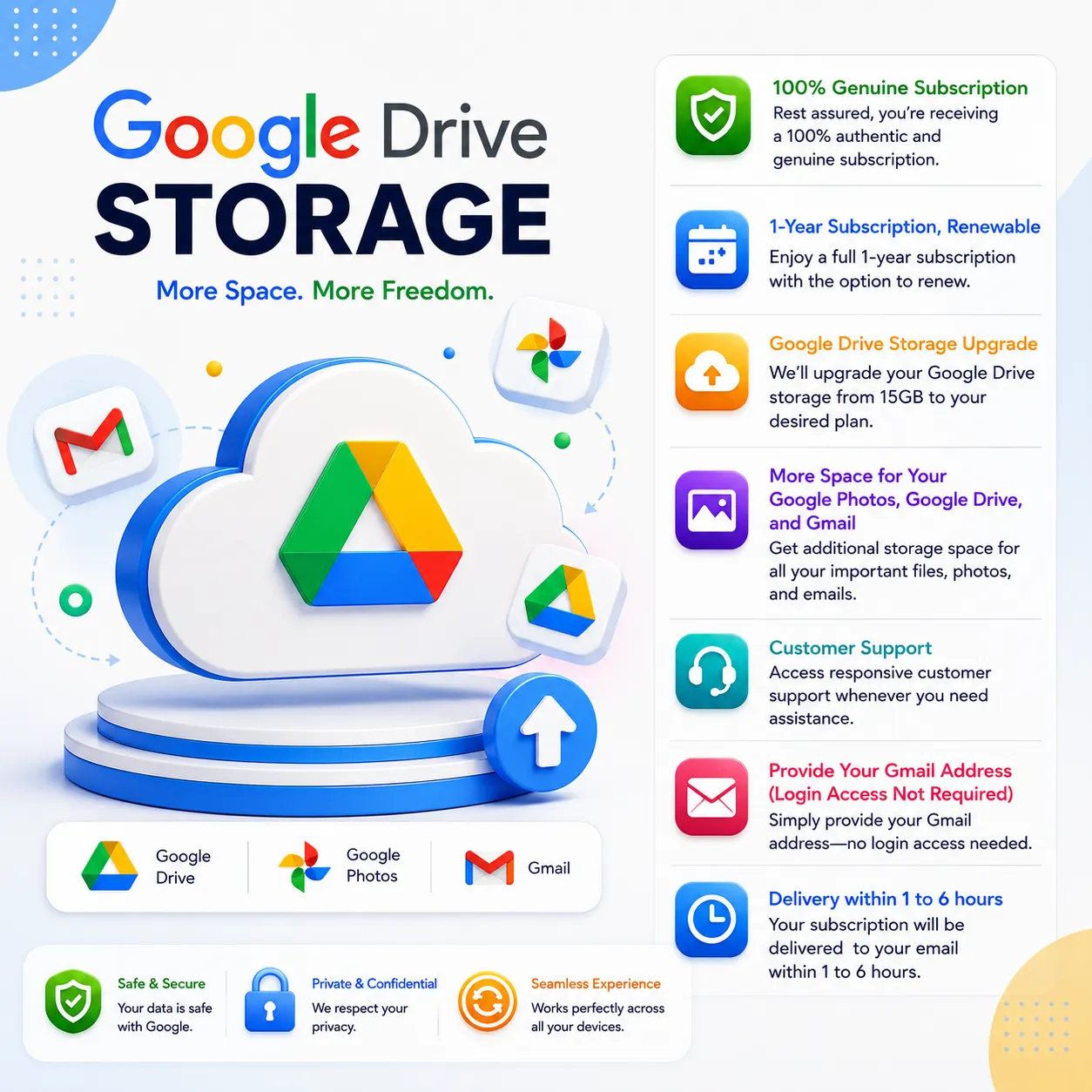 Google Drive Storage - 100GB